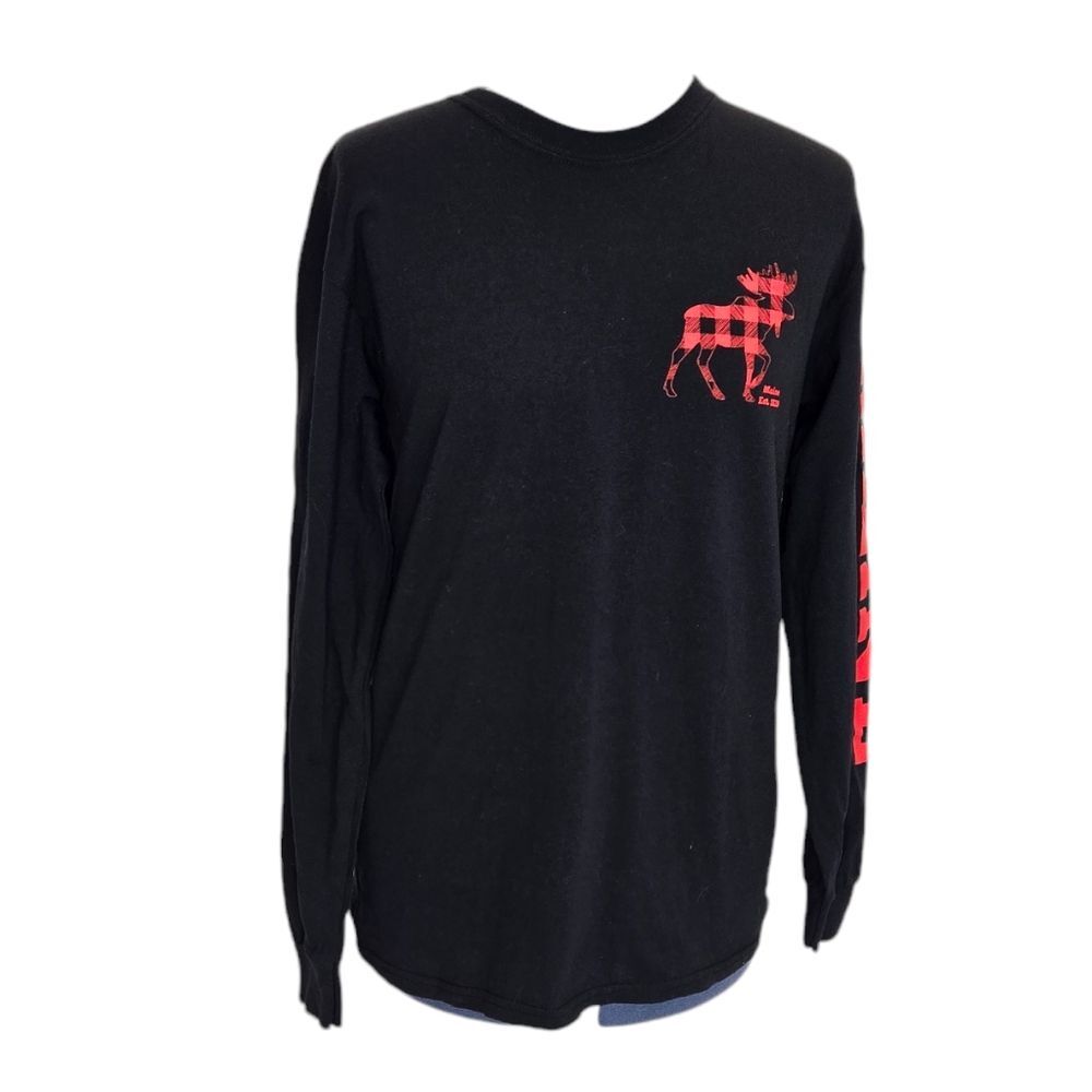 Gildan heavy cotton black long sleeve Maine souvenir t-shirt Medium